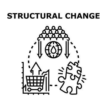 Structural change impacting global resources and economic systems Stock Illustration