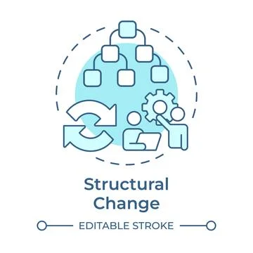 Structural change soft blue concept icon Stock Illustration