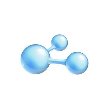Structural chemical formula and 3d model of a molecule with two atoms isolated. Illustrazione stock