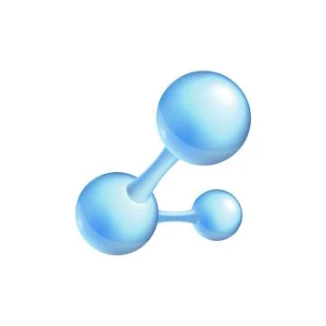 Structural chemical formula and 3d model of a molecule with two atoms vector. Illustrazione stock