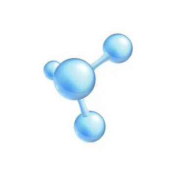 Structural chemical formula and 3d model of a molecule with three atoms vector. Illustrazione stock
