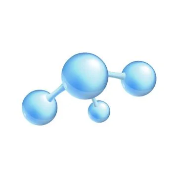Structural chemical formula and 3d model of a molecule with three atoms vector. Illustrazione stock