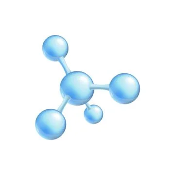Structural chemical formula and 3d model of a molecule with four atoms vector. Illustrazione stock