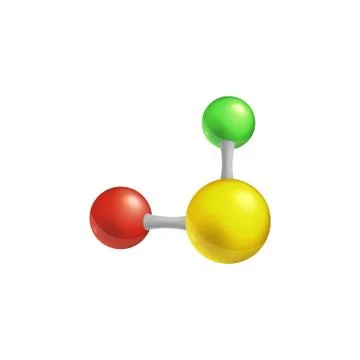 Structural chemical formula and 3d color model of a molecule with two atoms Illustrazione stock