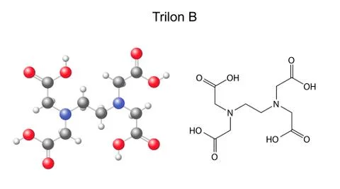 Structural chemical formula of  trilon B - EDTA Stock Illustration