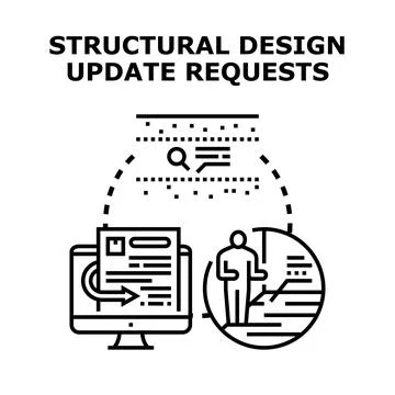 Structural design update requests process planning architecture 스톡 일러스트