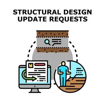 Structural design update requests process planning architecture 스톡 일러스트