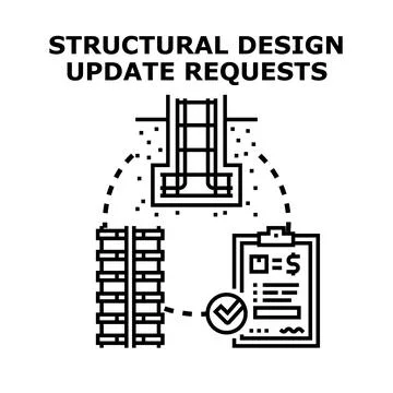 Structural design updating process blueprint architecture Stock Illustration