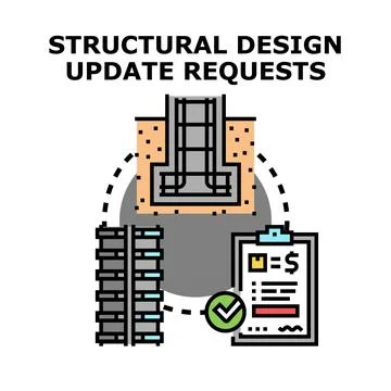 Structural design updating process blueprint architecture Stock Illustration