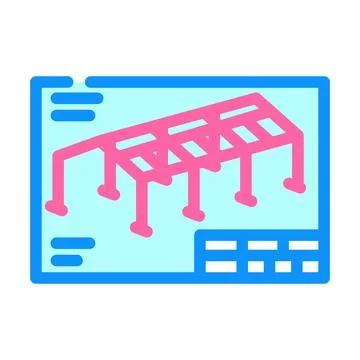 Structural drafting architectural drafter color icon vector illustration 스톡 일러스트