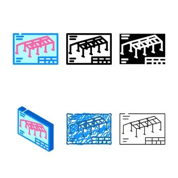 Structural drafting architectural drafter color types icon vector Stock Illustration