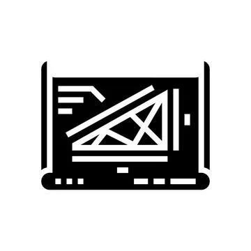 Structural drafting architectural drafter glyph icon vector illustration Stock Illustration