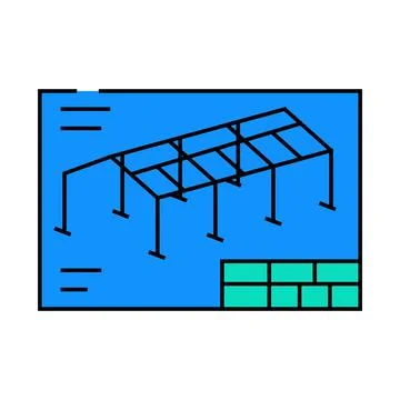 Structural drafting architectural drafter icon color illustration Stock Illustration