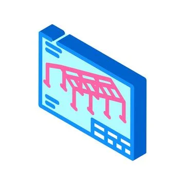 Structural drafting architectural drafter isometric icon vector illustration 스톡 일러스트