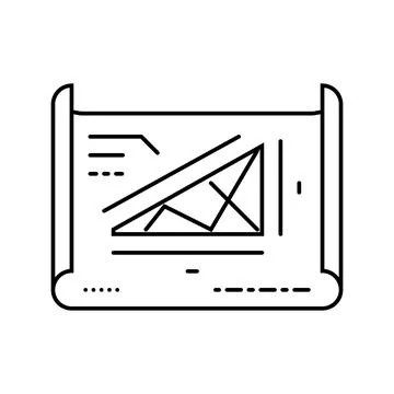 Structural drafting architectural drafter line icon vector illustration 스톡 일러스트