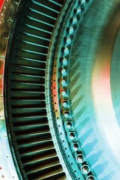 A structural element of a turbine with blades for aviation and power generati Stock Photos