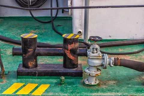 The structural elements of a cargo ship. Georgia Batumi Batumi cargo port on Stock Photos
