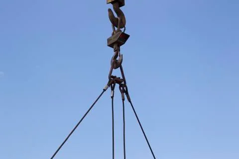 Structural elements of the crane during loading and unloading Stockfoto's