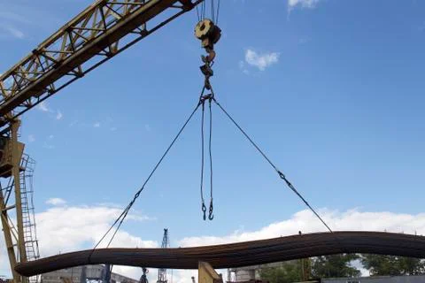 Structural elements of the crane during loading and unloading 写真素材