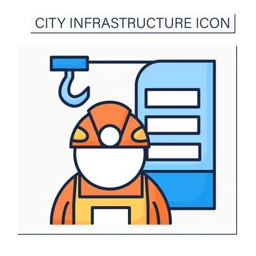 Structural engineer color icon Stock Illustration