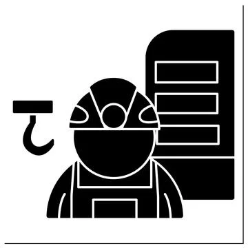 Structural engineer glyph icon Stock Illustration