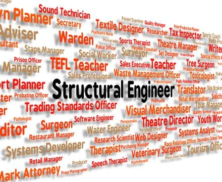 Structural Engineer Indicates Position Words And Construct Stock Illustration