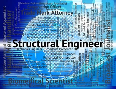 Structural Engineer Represents Mechanic Word And Work Stock Illustration