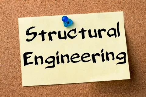 Structural Engineering - adhesive label pinned on bulletin board Stock Photos