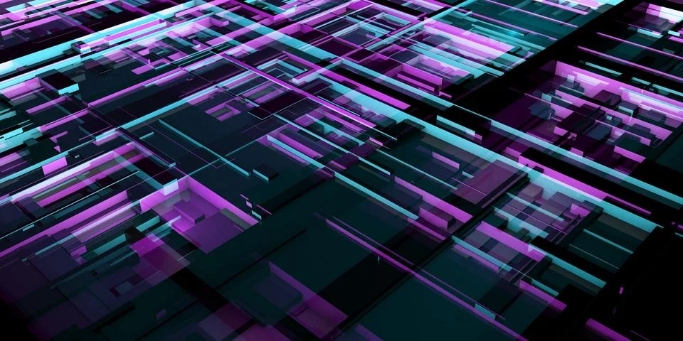 Structural Engineering Layers In High Tech Grid Pattern Stock Illustration