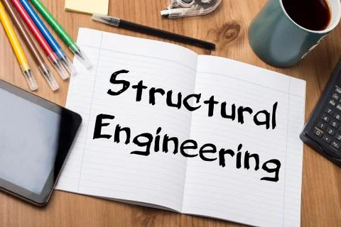 Structural Engineering - Note Pad With Text Stock Photos