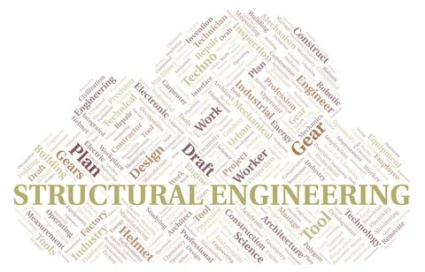 Structural Engineering typography word cloud create with the text only Stock Illustration