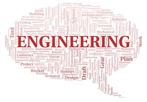 Structural Engineering typography word cloud create with the text only Stock Illustration