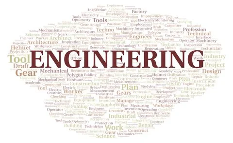 Structural Engineering typography word cloud create with the text only Stock Illustration