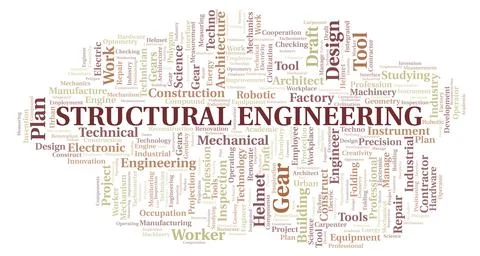 Structural Engineering typography word cloud create with the text only Stock Illustration