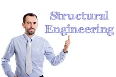 Structural Engineering - Young businessman with small beard pointing up in .. Stock Photos