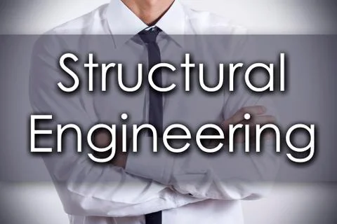 Structural Engineering - Young businessman with text - business concept Stock Photos