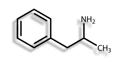 Structural formula of amphetamine Illustrazione stock