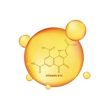 Structural formula of vitamin B14 on a white background. Vector illustration Stock Illustration