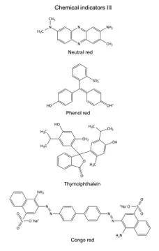 Structural formulas of chemical indicators Stock Illustration
