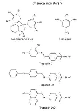 Structural formulas of chemical indicators Ilustración de archivo