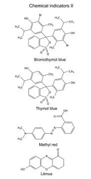 Structural formulas of chemical indicators Stock Illustration