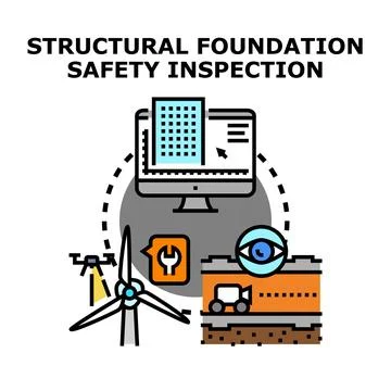 Structural foundation safety inspection planning and execution Stock Illustration