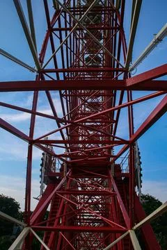 Structural framework of the Roller Coaster at Dufan amusement park, Jakarta Stock Photos