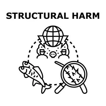 Structural harm concept illustrating global societal and environmental damage Stock Illustration