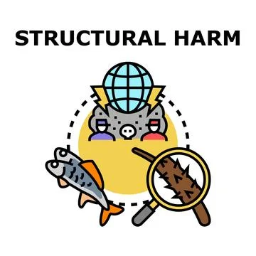 Structural harm concept illustrating global societal and environmental damage Stock Illustration