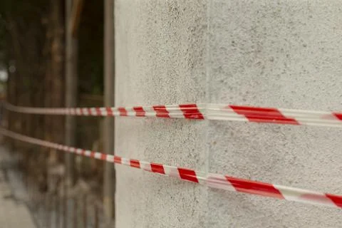Structural hazard indication on urban construction framework Stock Photos