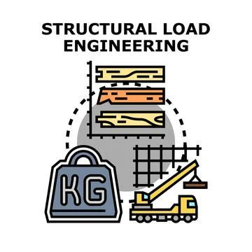 Structural load engineering calculating building safety Stock Illustration