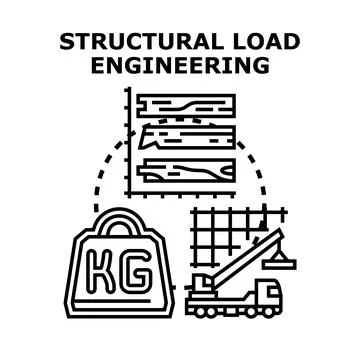Structural load engineering calculating building safety Stock Illustration