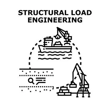Structural load engineering process of analyzing weight and forces Stock Illustration