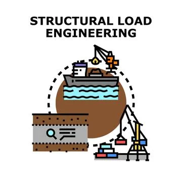 Structural load engineering process of analyzing weight and forces Stock Illustration